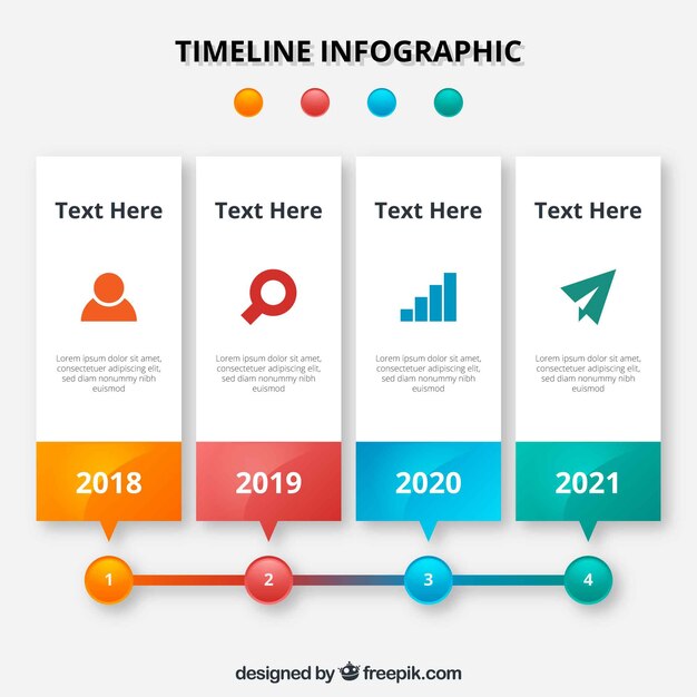 Diseño infográfica de línea de tiempo