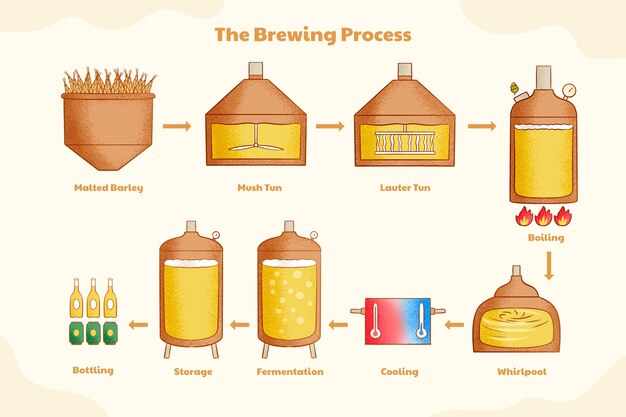Diseño infográfico de cervecería