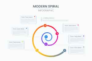 Vector gratuito diseño infográfico espiral moderno
