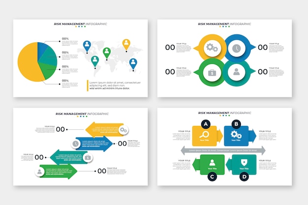 Diseño infográfico de gestión de riesgos.