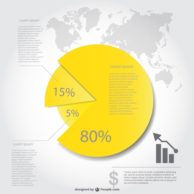 Vector gratuito diseño infográfico global circular