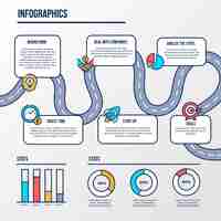 Vector gratuito diseño infográfico de línea de tiempo