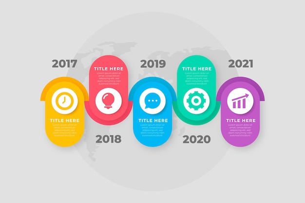 Vector gratuito diseño infográfico de línea de tiempo