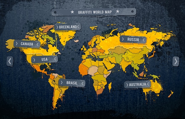 Vector gratuito diseño infográfico de mapa mundial