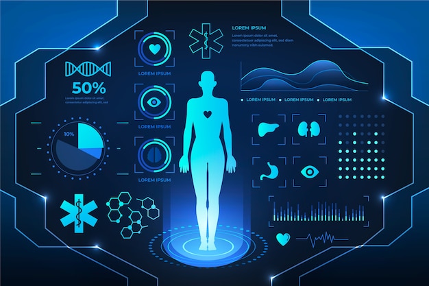 Diseño infográfico médico futurista