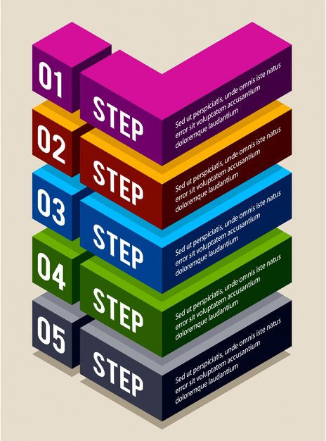 diseño infográfico con pasos