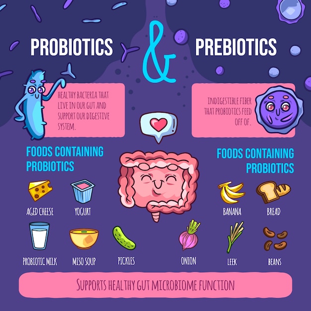 Vector gratuito diseño infográfico de salud intestinal