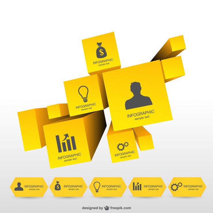 Vector gratuito diseño infográfico tridimensional