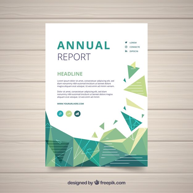 Diseño de informe anual en estilo geométrico