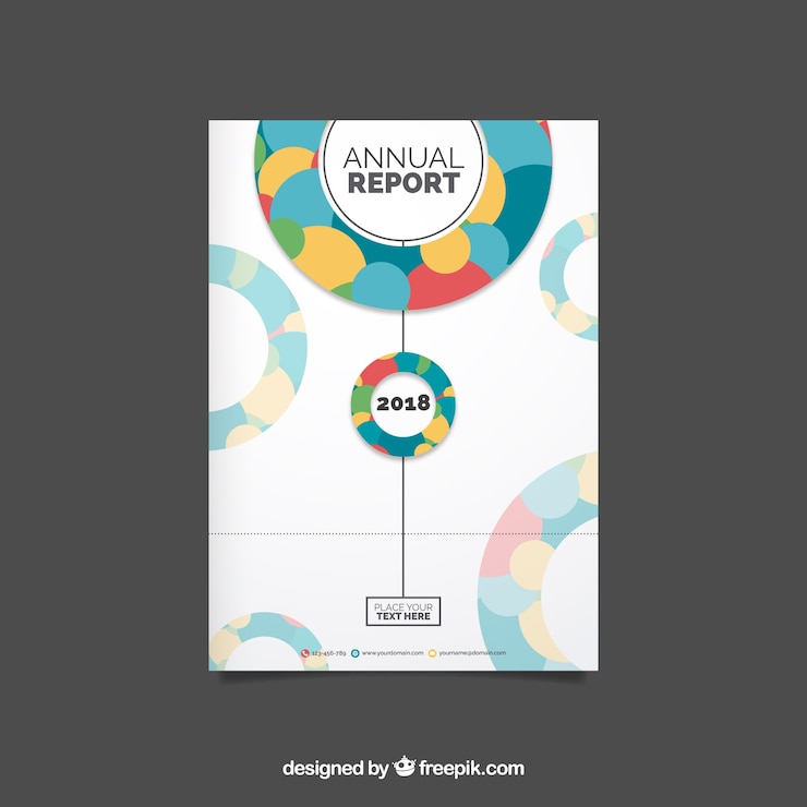 Vector gratuito diseño de informe anual en estilo plano