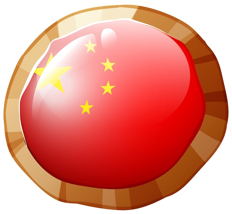 Vector gratuito diseño de insignia para la bandera de china.