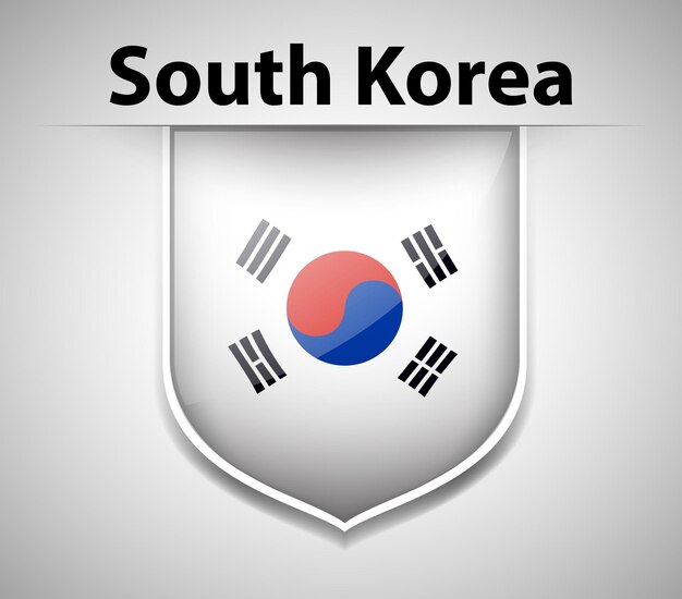 Diseño de insignia para la bandera de Corea del sur.