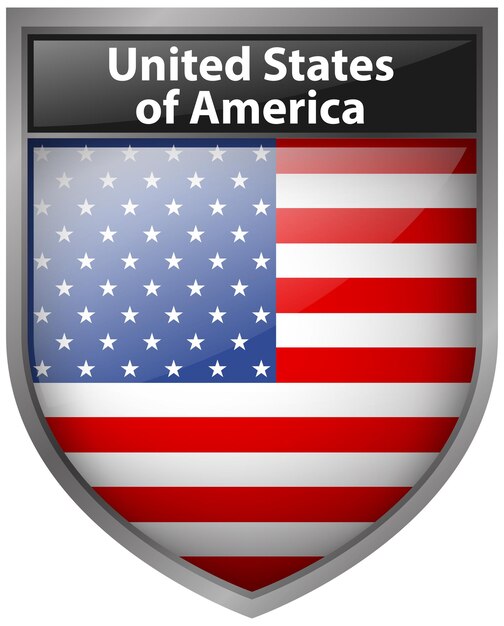 Diseño de insignia para la bandera de Estados Unidos de América.