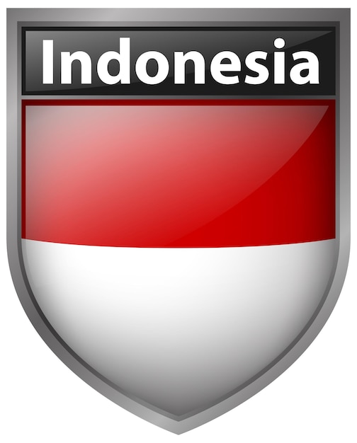 Vector gratuito diseño de insignia para la bandera de indonesia.