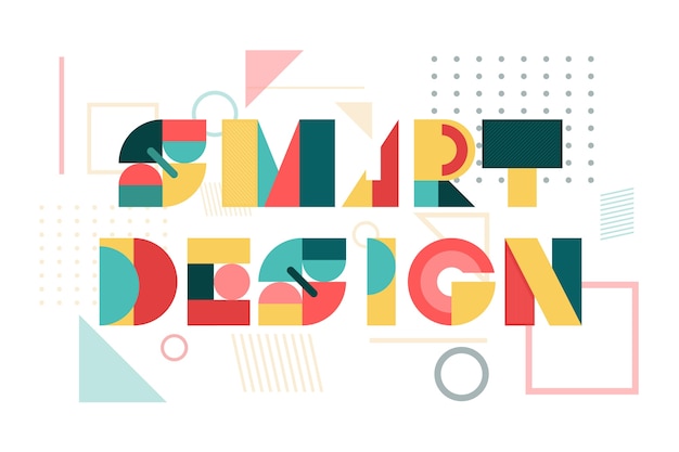 Diseño inteligente en letras geométricas.