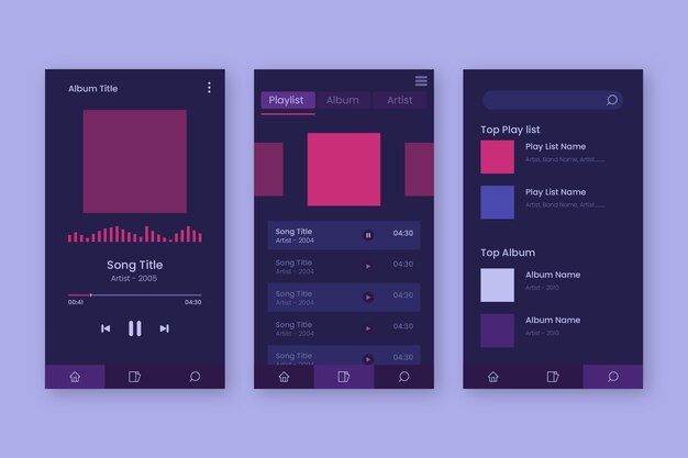 Diseño de la interfaz de la aplicación del reproductor de música