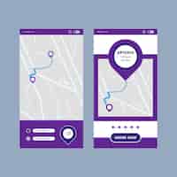 Vector gratuito diseño de interfaz de la aplicación de taxi