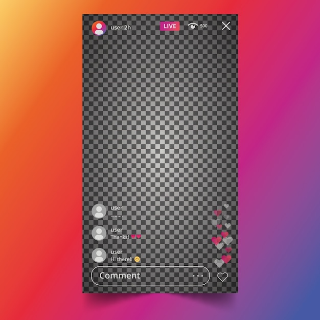 Diseño de interfaz de instagram de transmisión en vivo