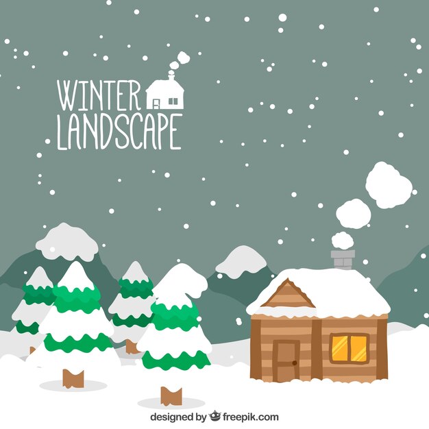 Diseño de invierno con casa