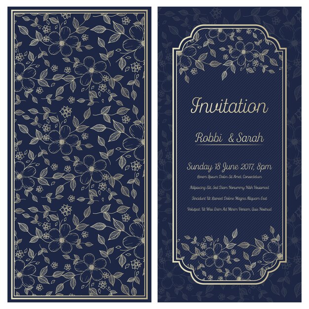 Diseño de invitación de boda