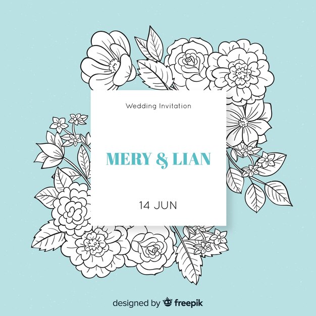 Diseño de invitación de deshierbe con flores