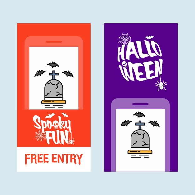 Diseño de invitación de feliz Halloween con grave vector