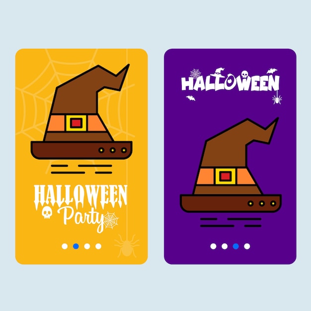 Diseño de invitación de Feliz Halloween con vector de sombrero