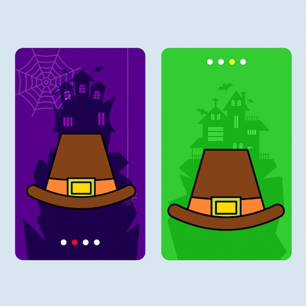 Diseño de invitación de feliz halloween con vector de sombrero