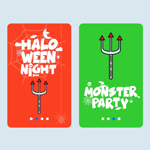 Diseño de invitación de feliz halloween con vector tridente