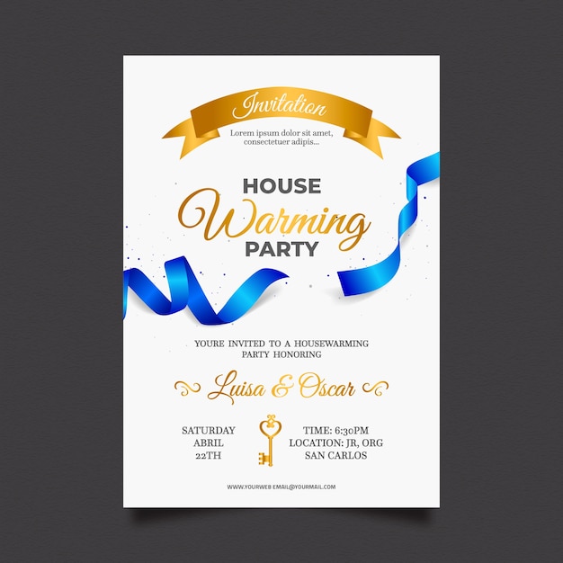 Diseño de invitación de fiesta de inauguración