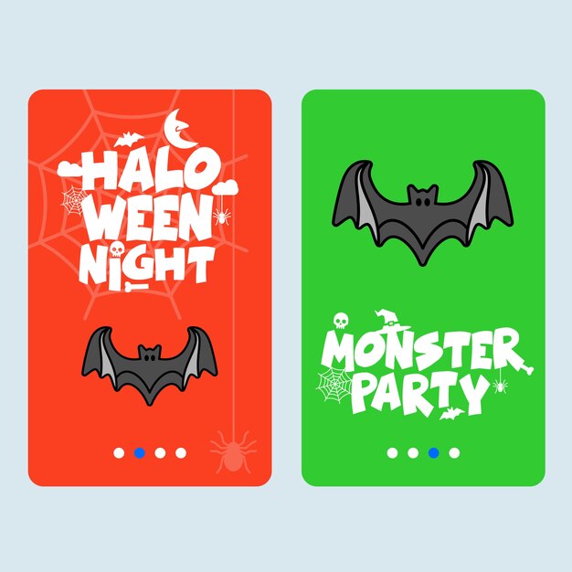 Diseño de invitación de halloween feliz con el vector de murciélagos