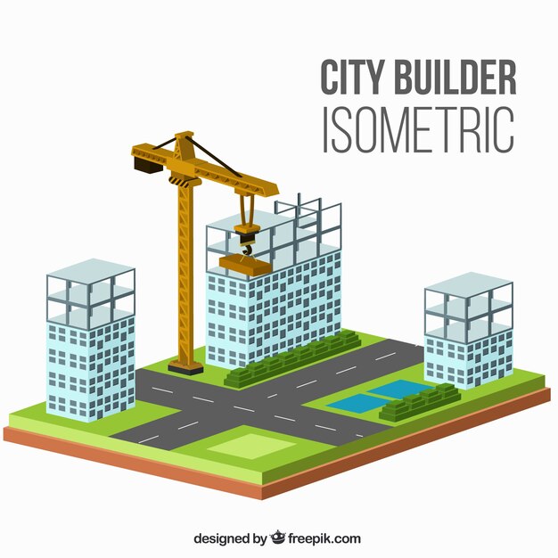 Diseño isométrico de construcción 