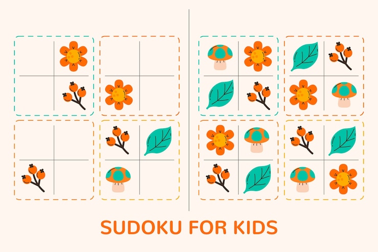 Vector gratuito diseño de juego de sudoku de diseño plano dibujado a mano