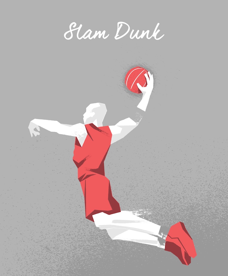 Vector gratuito diseño de jugador de baloncesto saltando