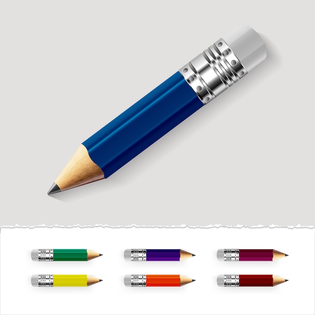 Vector gratuito diseño de lápices multicolor