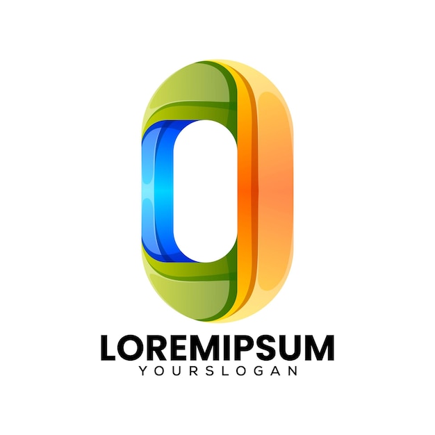 diseño de la letra del logotipo del icono colorido