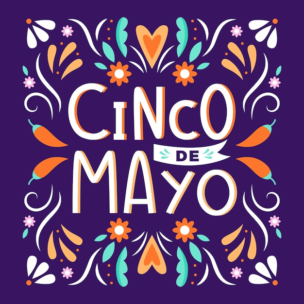 Diseño de letras del cinco de mayo