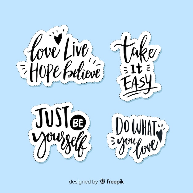 Vector gratuito diseño de letras de citas motivacionales