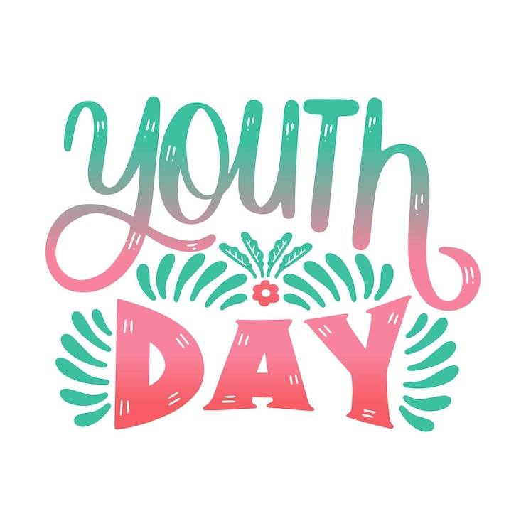 Vector gratuito diseño de letras del día de la juventud
