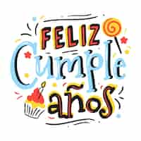 Vector gratuito diseño de letras feliz cumpleaños