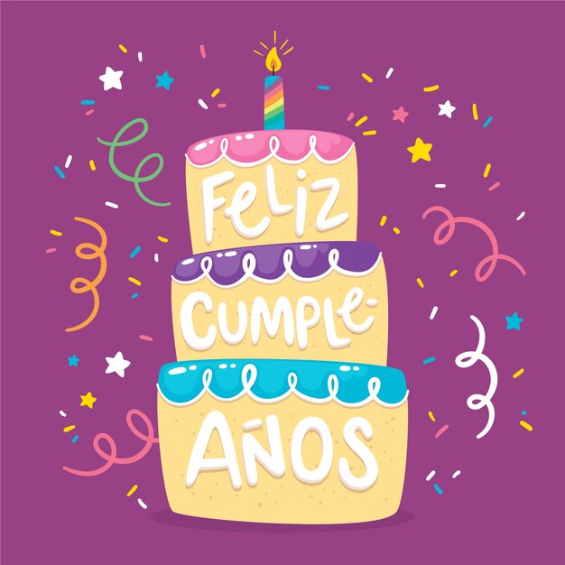 Diseño de letras de feliz cumpleaños