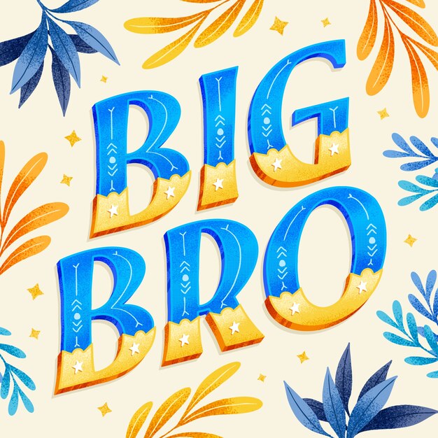 Diseño de letras hermano dibujado a mano