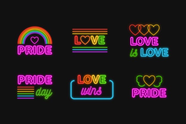 Diseño del letrero de neón del evento del día del orgullo