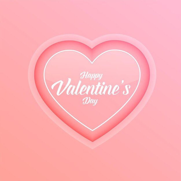 Diseño lindo del fondo del corazón del día de tarjeta del día de san valentín del estilo plano