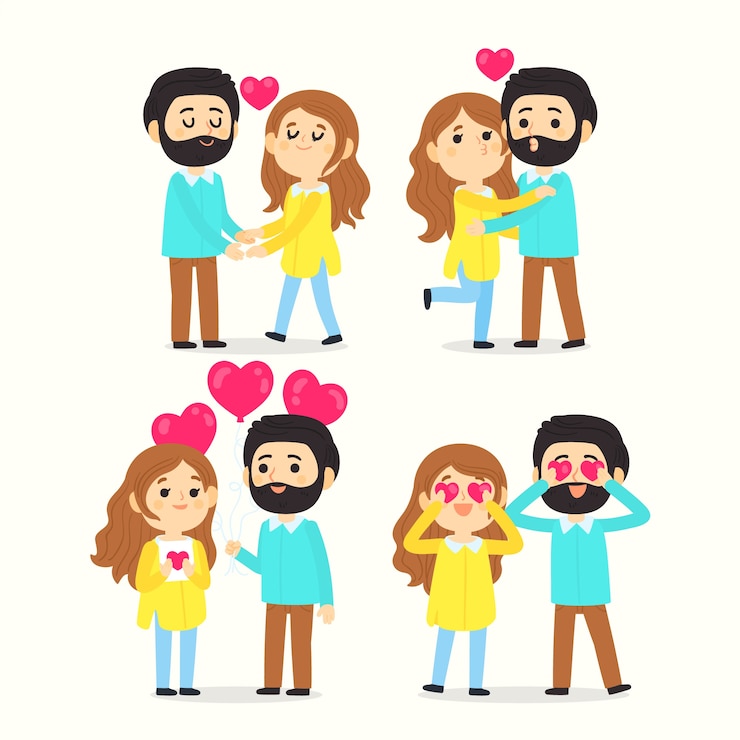 Vector gratuito diseño lindo de la pareja del día de san valentín