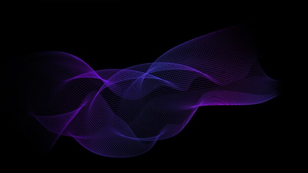 Diseño de línea de vector futurista de tecnología digital de fondo ondulado abstracto