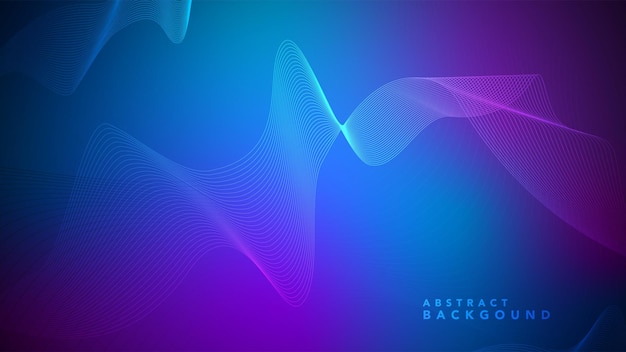 Diseño de línea de vector futurista de tecnología digital de fondo ondulado abstracto