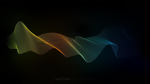 Vector gratuito diseño de línea de vector futurista de tecnología digital de fondo ondulado abstracto