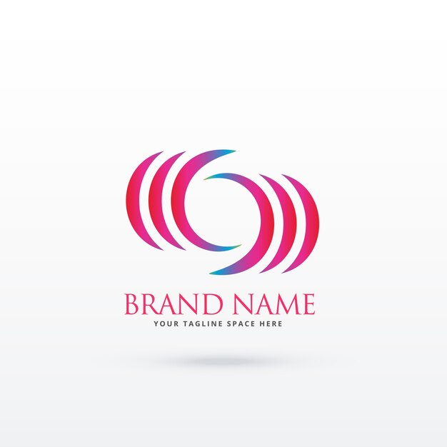 Diseño de logo abstracto curvo