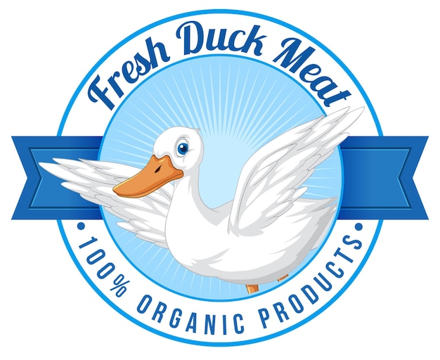 Diseño de logo con carne de pato fresca